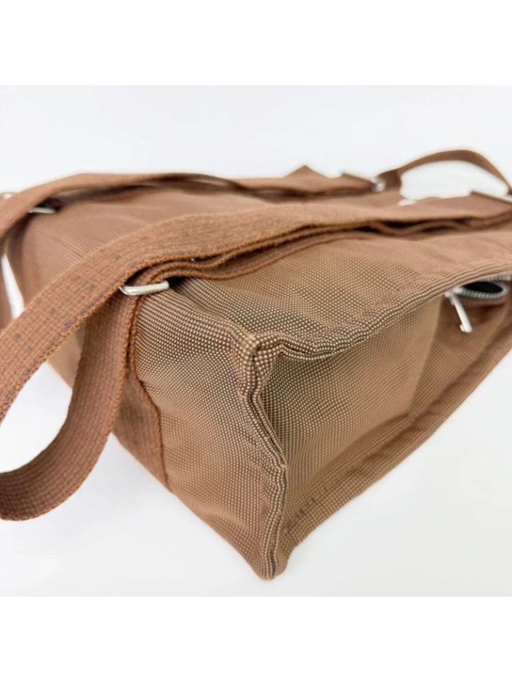 Hermes Her Line a Dos PM Backpack Canvas Brown Silver Vintage